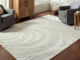 Prime Furniture - Ashley Furniture - Deenbury Rug - 5' x 7' Area Rug / Ivory/Green/Brown - R407862